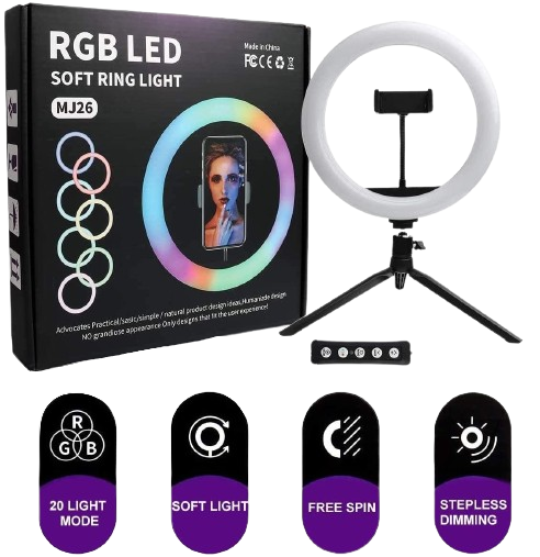 RGB LED RING LIGHT 26CM