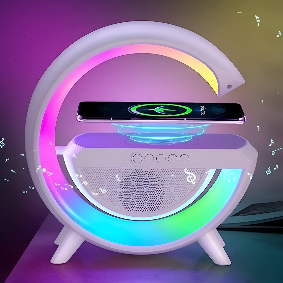 RGB LED Wireless Charging Speaker And Table Lamp